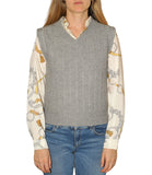 CLERY+R MT Gilet a trecce grigio
