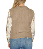 CLERY+R MT Gilet a trecce scollo a v tortora