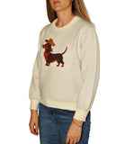 CLERY+R MT Maglioncino girocollo con bassotto bianco