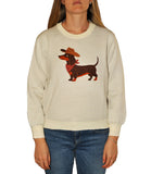 CLERY+R MT Maglioncino girocollo con bassotto bianco