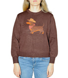 CLERY+R MT Maglioncino girocollo con bassotto marrone