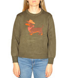 CLERY+R MT Maglioncino girocollo con bassotto verde