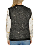 CLERY+R NTRFSHN Gilet in lurex nero