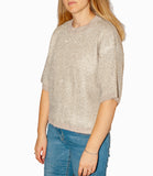 CLERY+R NTRFSHN Pullover con lurex mezza manica argento