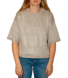 CLERY+R NTRFSHN Pullover con lurex mezza manica argento
