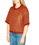 CLERY+R NTRFSHN Pullover con lurex mezza manica BRONZO