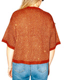 CLERY+R NTRFSHN Pullover con lurex mezza manica BRONZO