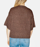 CLERY+R NTRFSHN Pullover con lurex mezza manica MARRONE SCURO