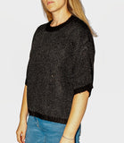 CLERY+R NTRFSHN Pullover con lurex mezza manica nero
