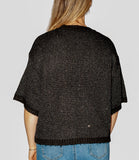 CLERY+R NTRFSHN Pullover con lurex mezza manica nero