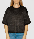 CLERY+R NTRFSHN Pullover con lurex mezza manica nero