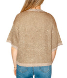 CLERY+R NTRFSHN Pullover con lurex mezza manica oro