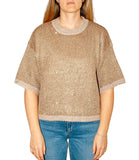 CLERY+R NTRFSHN Pullover con lurex mezza manica oro