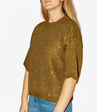 CLERY+R NTRFSHN Pullover con lurex mezza manica verde
