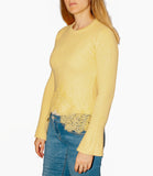 CLERY+R NTRFSHN Maglioncino girocollo con pizzo giallo