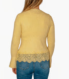 CLERY+R NTRFSHN Maglioncino girocollo con pizzo giallo