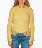 CLERY+R NTRFSHN Maglioncino girocollo con pizzo giallo