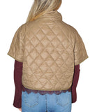 CLERY+R NTRFSHN Piumino trapuntato rombi a maniche corte beige