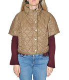 CLERY+R NTRFSHN Piumino trapuntato rombi a maniche corte beige