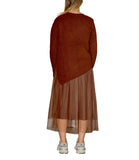 CLERY+R NTRFSHN Abito lungo in tulle e pullover irregolare cammello