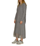 CLERY+R NTRFSHN Abito lungo in tulle e pullover irregolare grigio