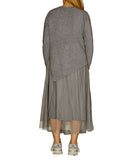CLERY+R NTRFSHN Abito lungo in tulle e pullover irregolare grigio