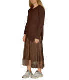CLERY+R NTRFSHN Abito lungo in tulle e pullover irregolare MORO