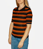 CLERY+R NTRFSHN Polo mezza manica a righe in maglia nero