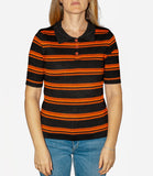 CLERY+R NTRFSHN Polo mezza manica a righe in maglia nero