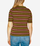 CLERY+R NTRFSHN Polo mezza manica a righe in maglia verde