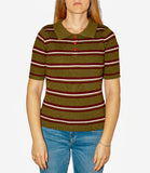 CLERY+R NTRFSHN Polo mezza manica a righe in maglia verde