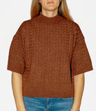 CLERY+R NTRFSHN Maglioncino intrecciato in lurex maniche corte MORO
