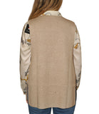 CLERY+R NTRFSHN Gilet in maglia aperto beige