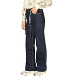 CLERY+R SHH-Q Jeans wide leg cintura bandana DENIM