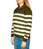 CLERY+R STLL-22 Lupetto con mezza zip a righe militare
