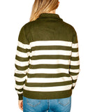 CLERY+R STLL-22 Lupetto con mezza zip a righe militare
