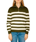 CLERY+R STLL-22 Lupetto con mezza zip a righe militare