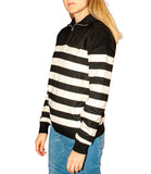 CLERY+R STLL-22 Lupetto con mezza zip a righe nero