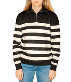 CLERY+R STLL-22 Lupetto con mezza zip a righe nero