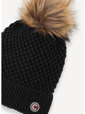 COLMAR ORIGINALS Cappello zuccotto a coste con pon pon nero