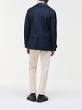 COLMAR OR. U Cappotto caban doppiopetto in panno di lana blu