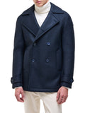 COLMAR OR. U Cappotto caban doppiopetto in panno di lana blu