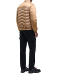 COLMAR OR. U Bomber in piuma con dettagli in suede cammello