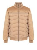 COLMAR OR. U Bomber in piuma con dettagli in suede cammello