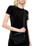 EA7 D Tracollina messenger bag logo in rilievo nero
