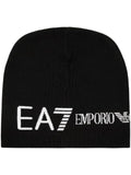 EA7 EMPORIO ARMANI Cappellino beanie logo EA7 NERO/B.CO