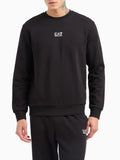 EA7 U Felpa girocollo con logo nero