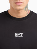 EA7 U Felpa girocollo con logo nero