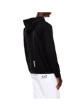 EA7 U Felpa zip e cappuccio logo nero