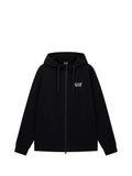 EA7 U Felpa zip e cappuccio logo nero